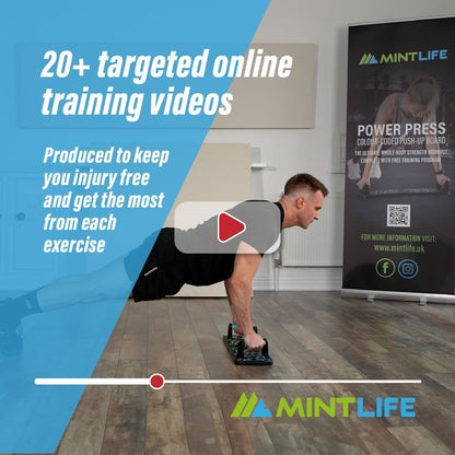 © Pushup Board for Men & Women + FREE 30-Week Training Program - Portable Press up Board for Home & Travel + Board Provide a Complete Whole Body Workout System Suitable for All Fitness Levels.